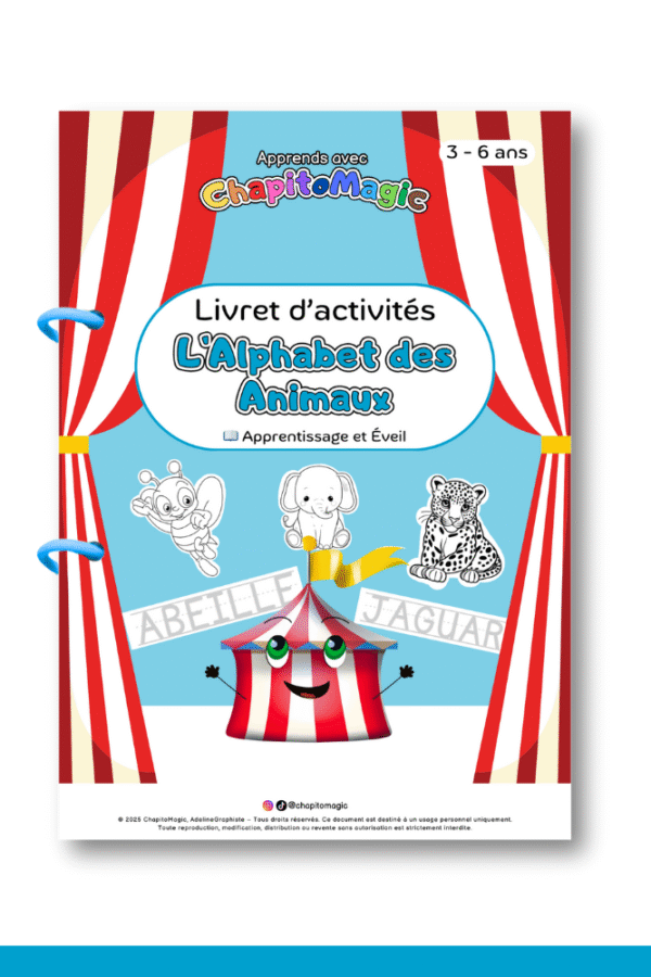 Livret d'activités l'alphabet des animaux chapitomagic