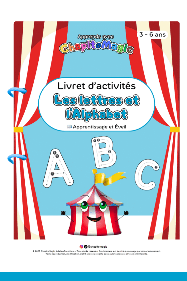 Livret d'activités les lettres et l'alphabet chapitomagic