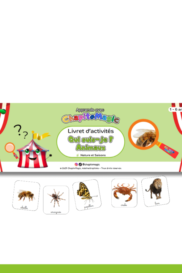 Livret d'activité qui suis-je ? animaux chapitomagic